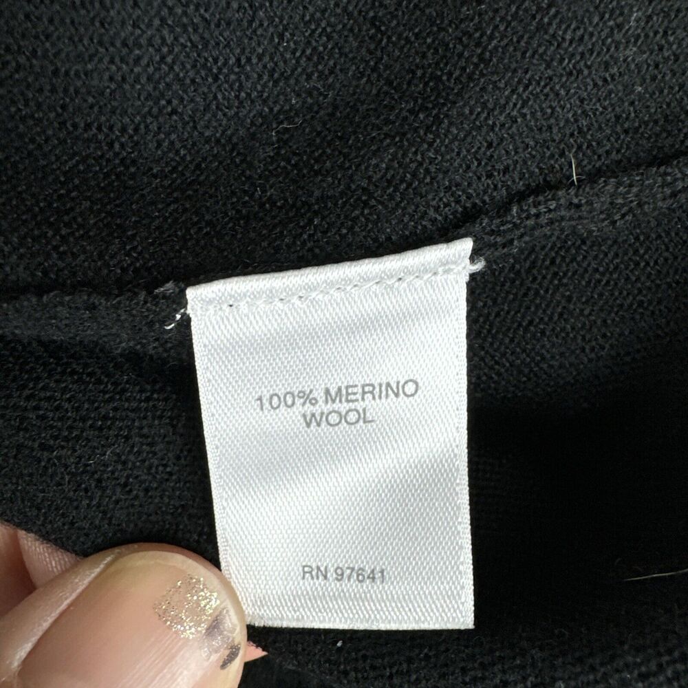 J. Jill 100% Merino Wool Sweater Womens Small Black Crew Neck Lightweight (1009) - Picture 4 of 10